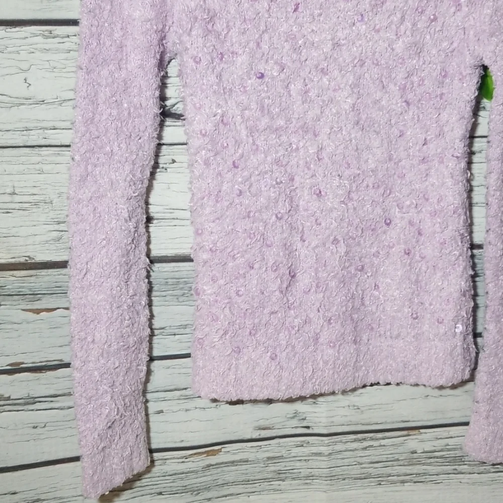 Justice soft sequin long sleeve bling sweater 14